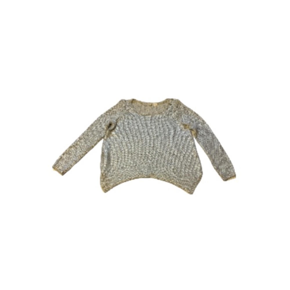Anthropologie Moth Silver Knit Sweater - Women’s Size Large